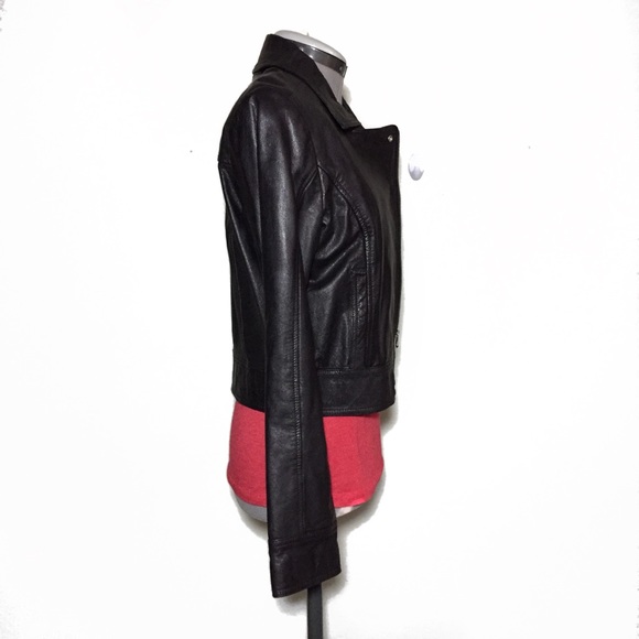 frenchi Black Leather Motorcycle Jacket Juniors L - Picture 4 of 8